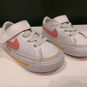Nike Kids White and Pink Sneakers
